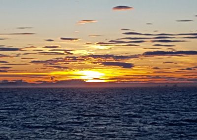 sunset over the icebergs