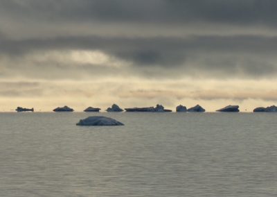 ice bergs on horizon